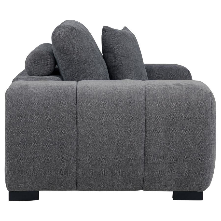 Octavia Tufted Upholstered Accent Chair Charcoal Grey