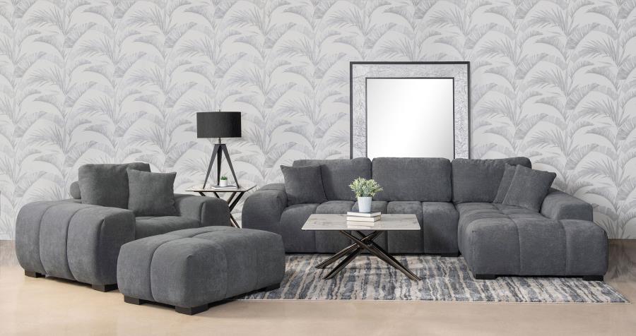 Octavia Tufted Upholstered Accent Chair Charcoal Grey