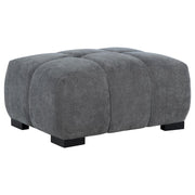 Octavia Tufted Upholstered Rectangular Ottoman Charcoal Grey