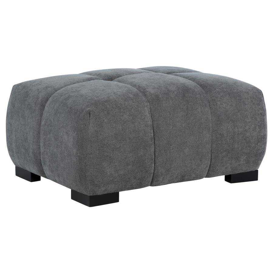 Octavia Tufted Upholstered Rectangular Ottoman Charcoal Grey