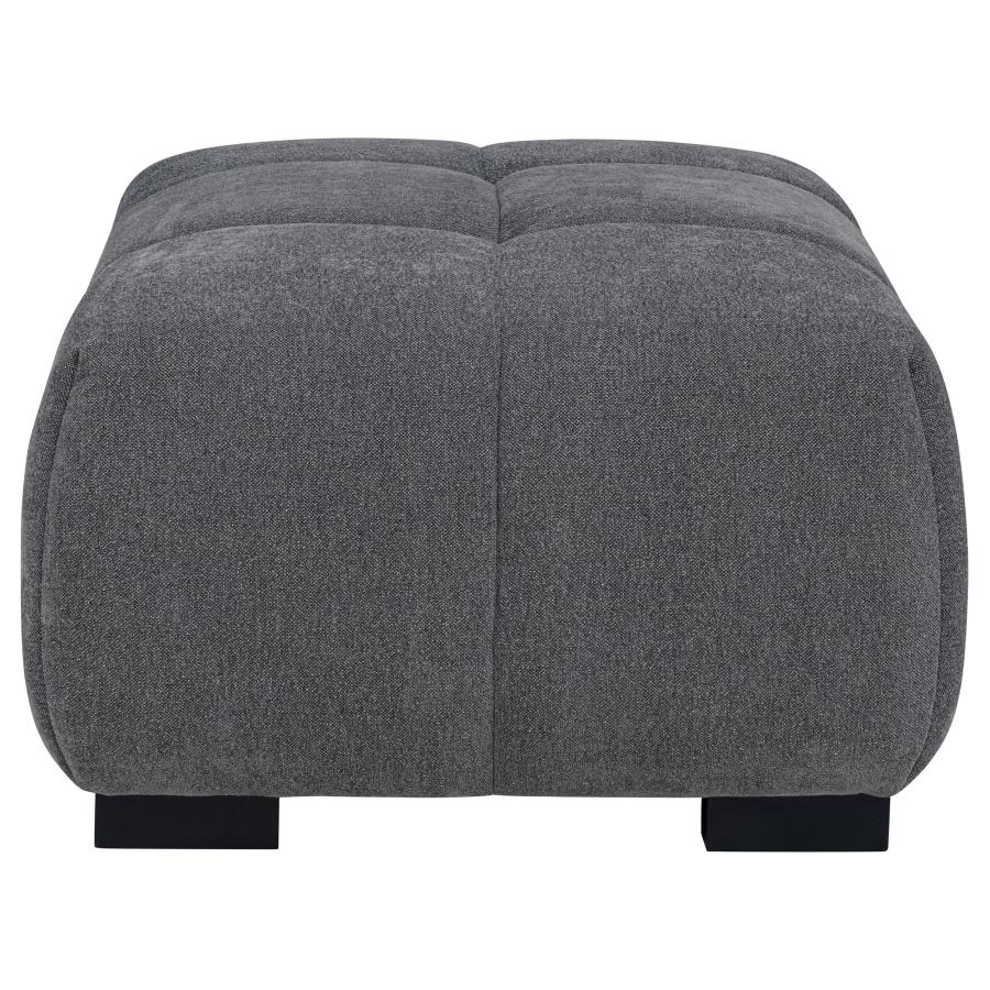 Octavia Tufted Upholstered Rectangular Ottoman Charcoal Grey