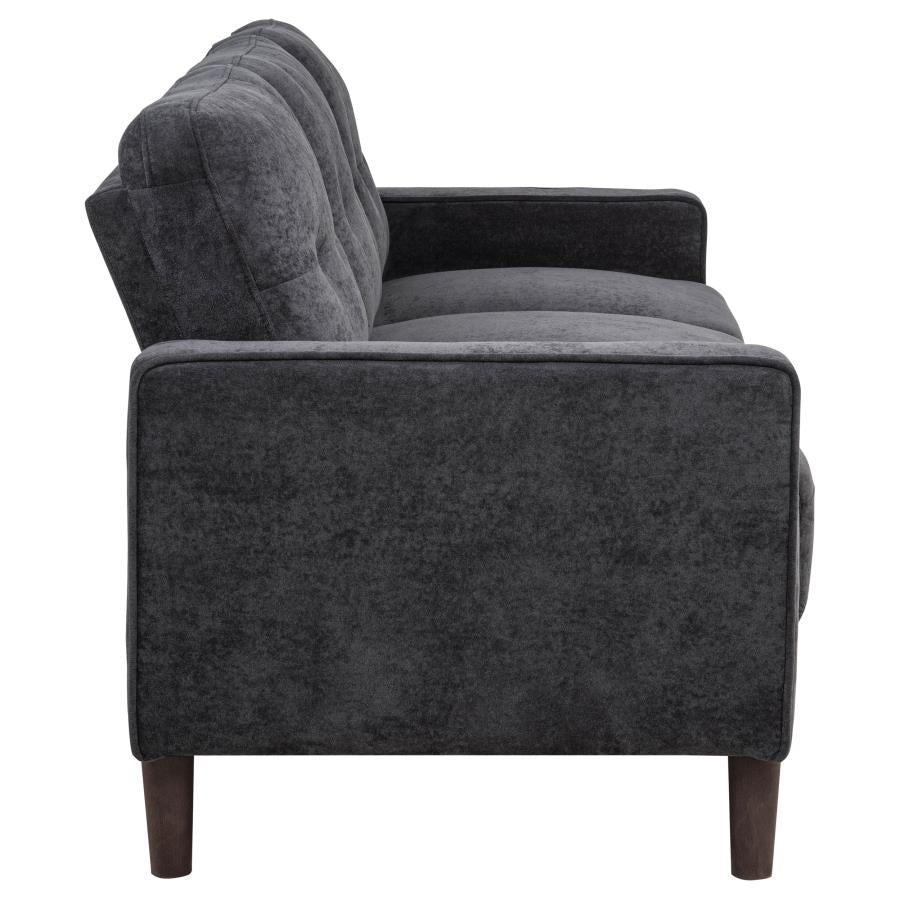 Bowen II 2-piece Upholstered Track Arm Sofa Set Steel Grey
