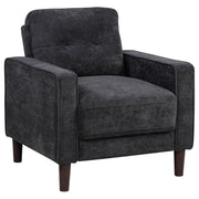 Bowen II Fabric Upholstered Track Arm Chair Steel Grey