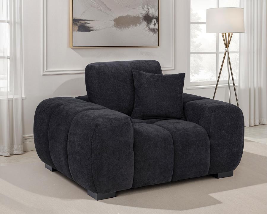 Octavia Tufted Upholstered Accent Chair Black