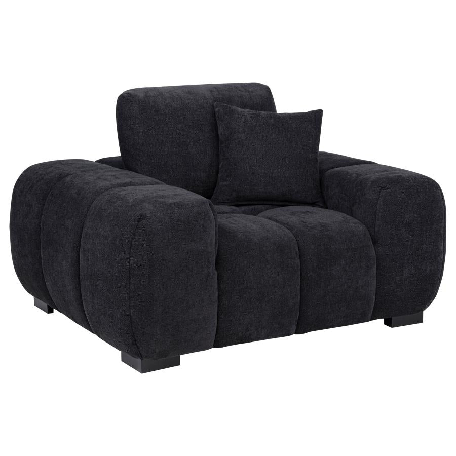 Octavia Tufted Upholstered Accent Chair Black
