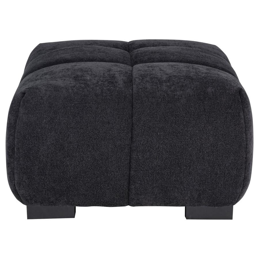 Octavia Tufted Upholstered Rectangular Ottoman Black