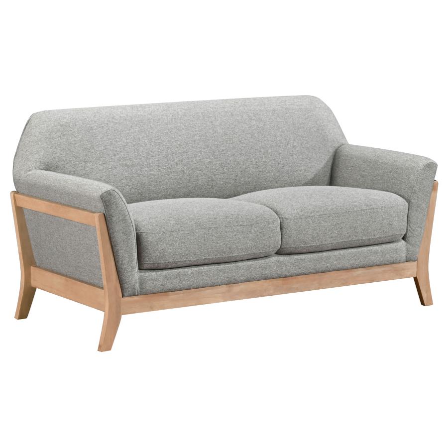 Vaughn 2-piece Fabric Upholstered Flared Arm Sofa Set Grey