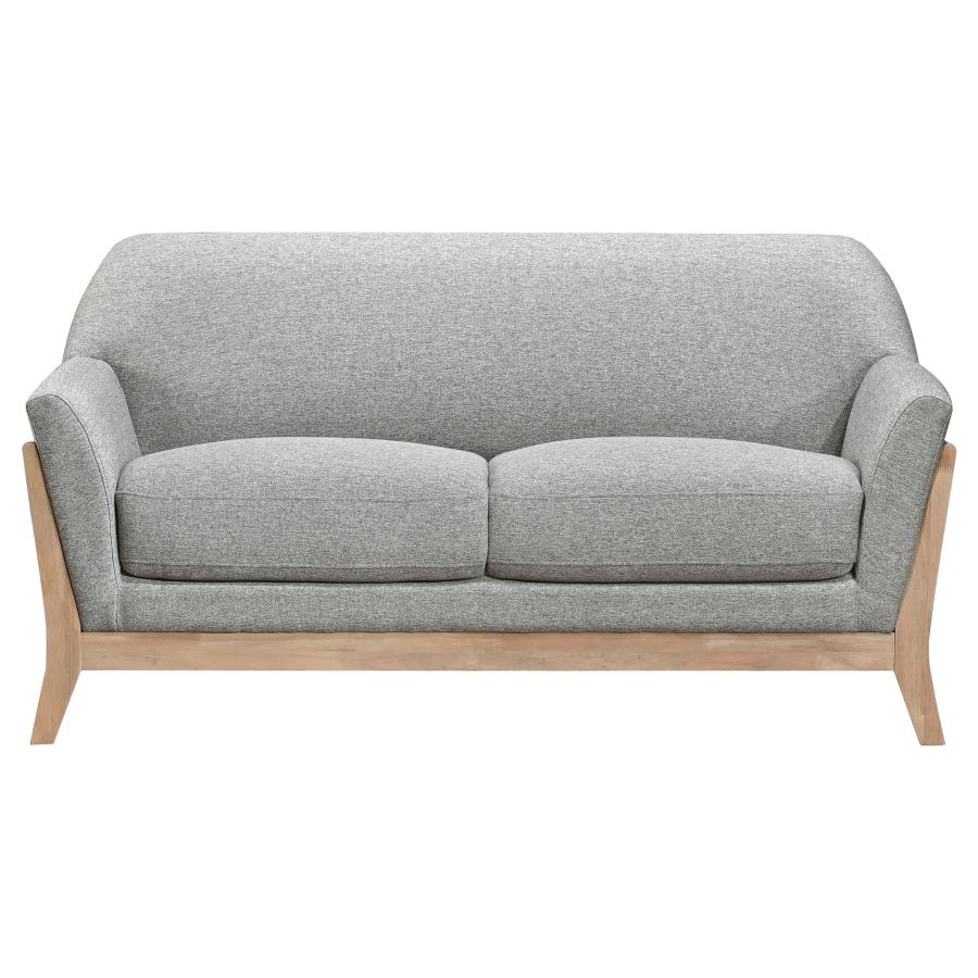 Vaughn 3-piece Fabric Upholstered Flared Arm Sofa Set Grey