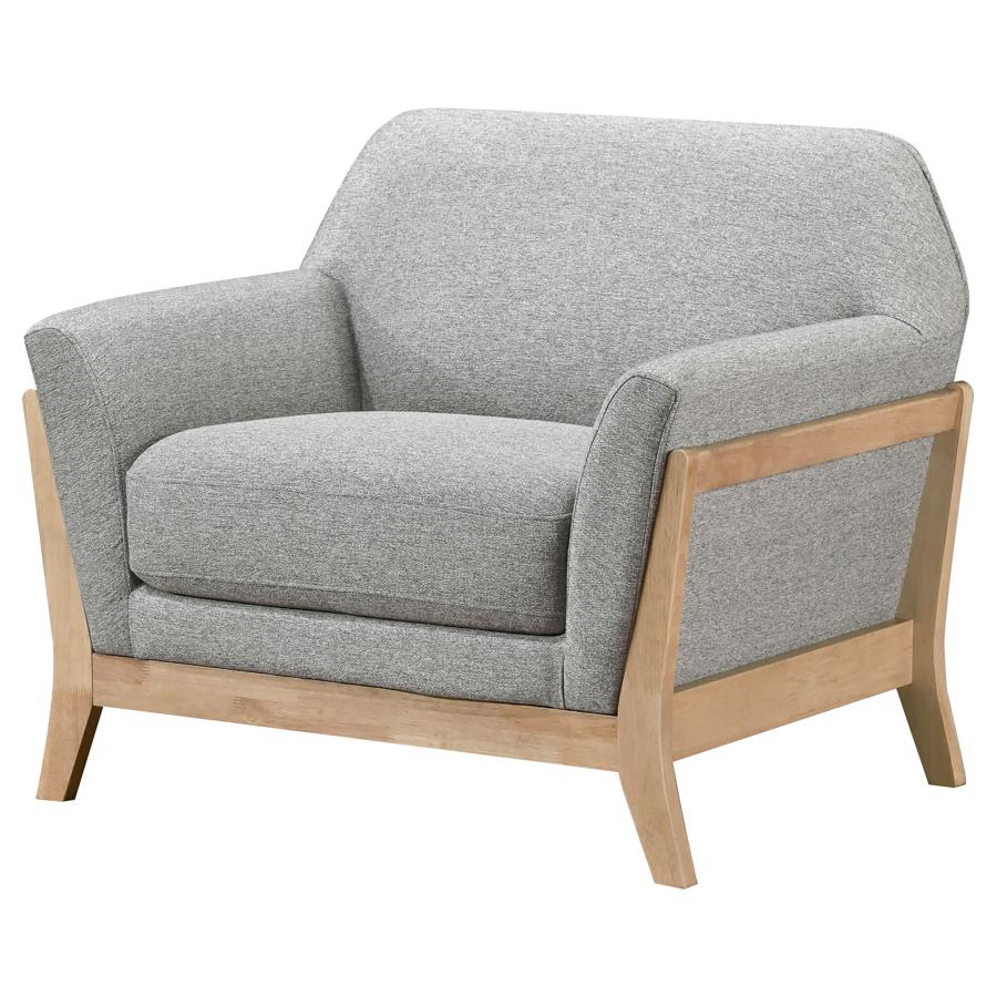 Vaughn Fabric Upholstered Flared Arm Accent Chair Grey
