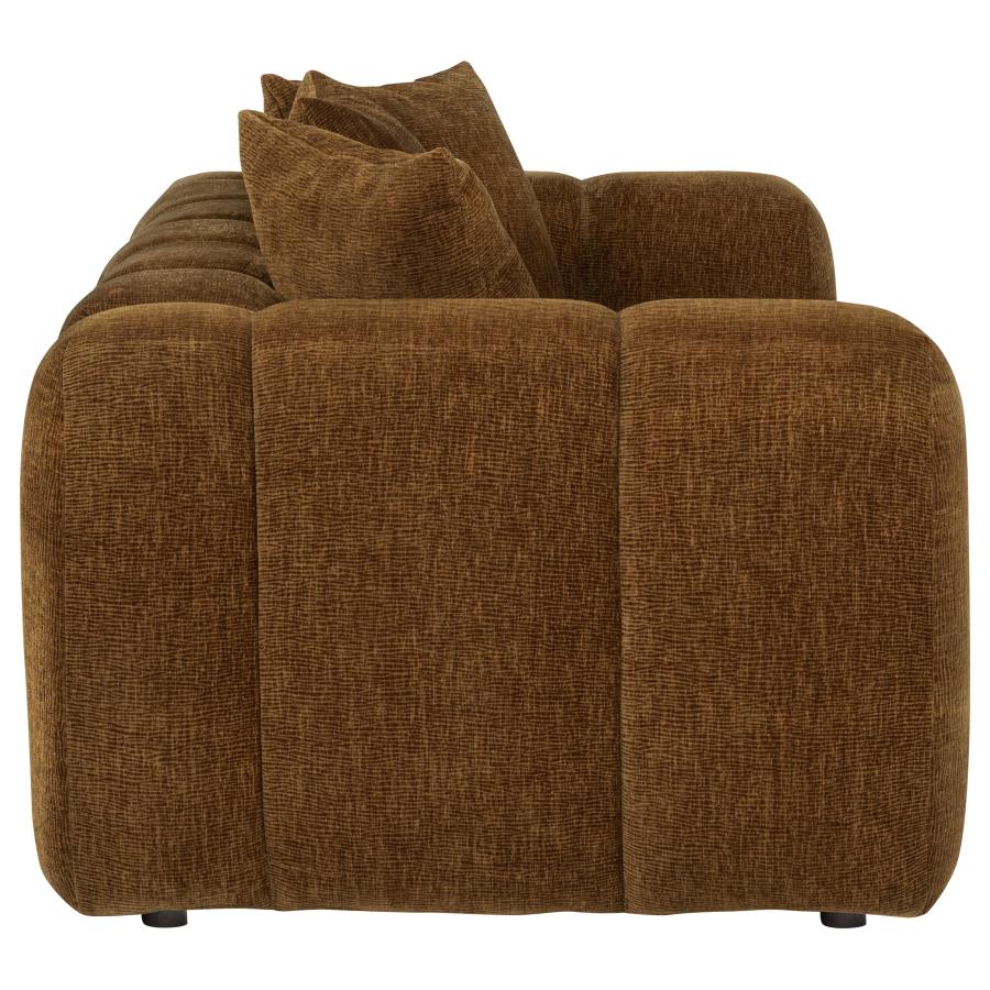 Lazaro 3-piece Fabric Upholstered Wide Channel Sofa Set Bronze