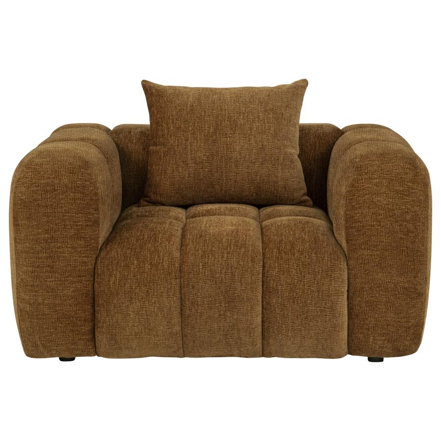 Lazaro 3-piece Fabric Upholstered Wide Channel Sofa Set Bronze