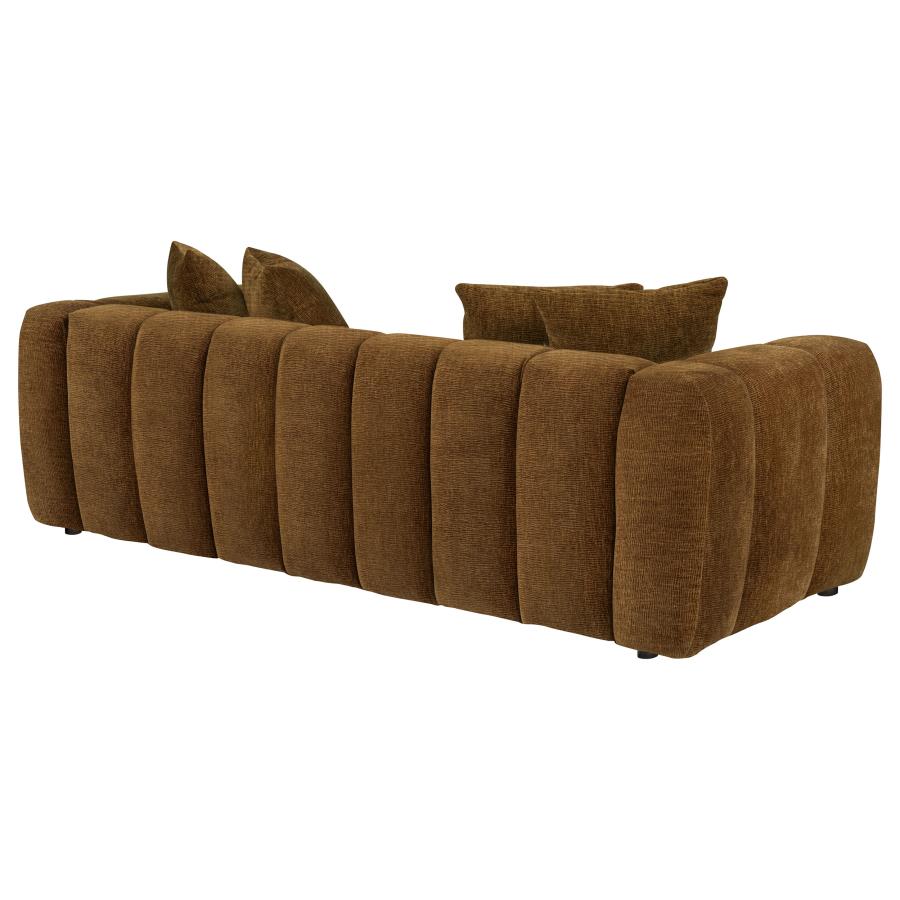Lazaro Fabric Upholstered Wide Channel Sofa Bronze
