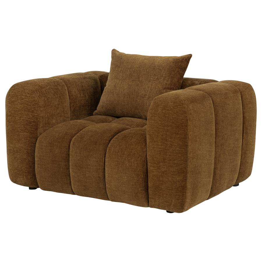 Lazaro Fabric Upholstered Wide Channel Accent Chair Bronze