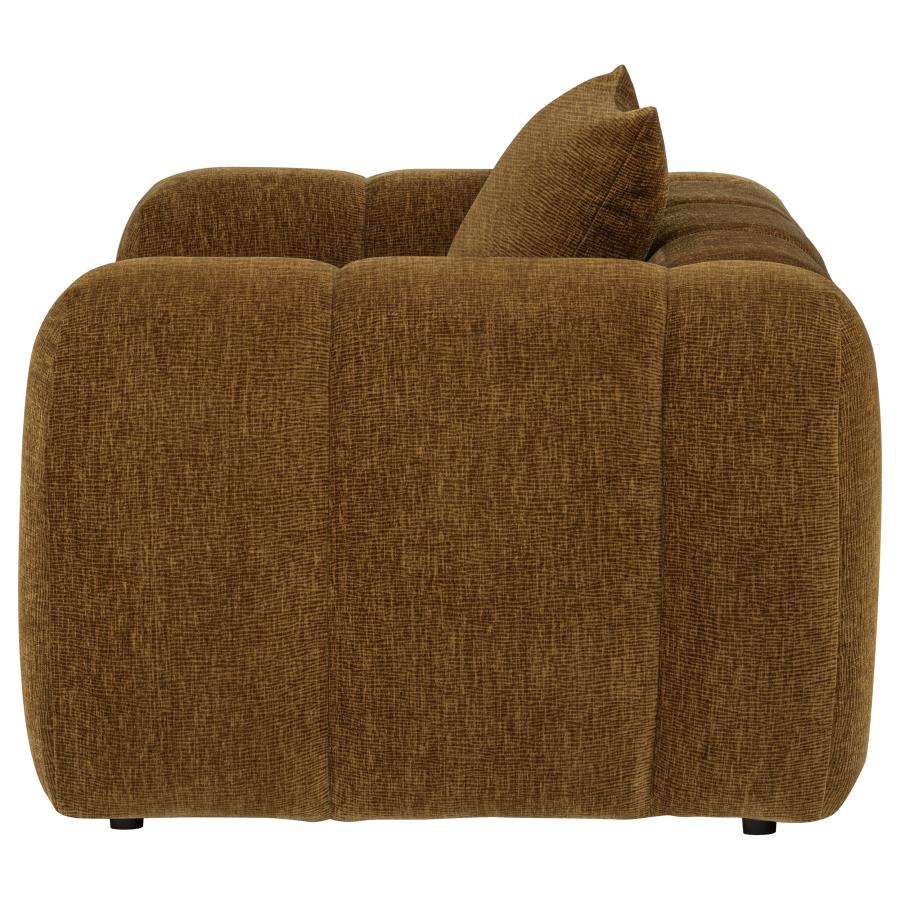 Lazaro Fabric Upholstered Wide Channel Accent Chair Bronze