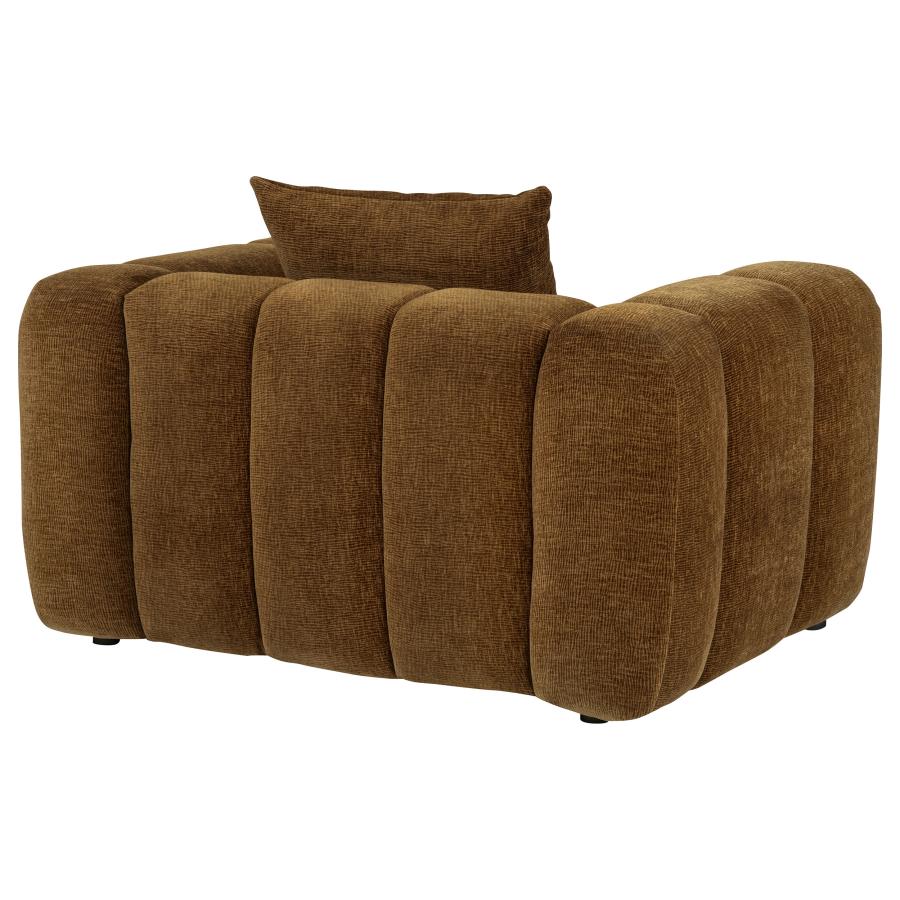 Lazaro Fabric Upholstered Wide Channel Accent Chair Bronze