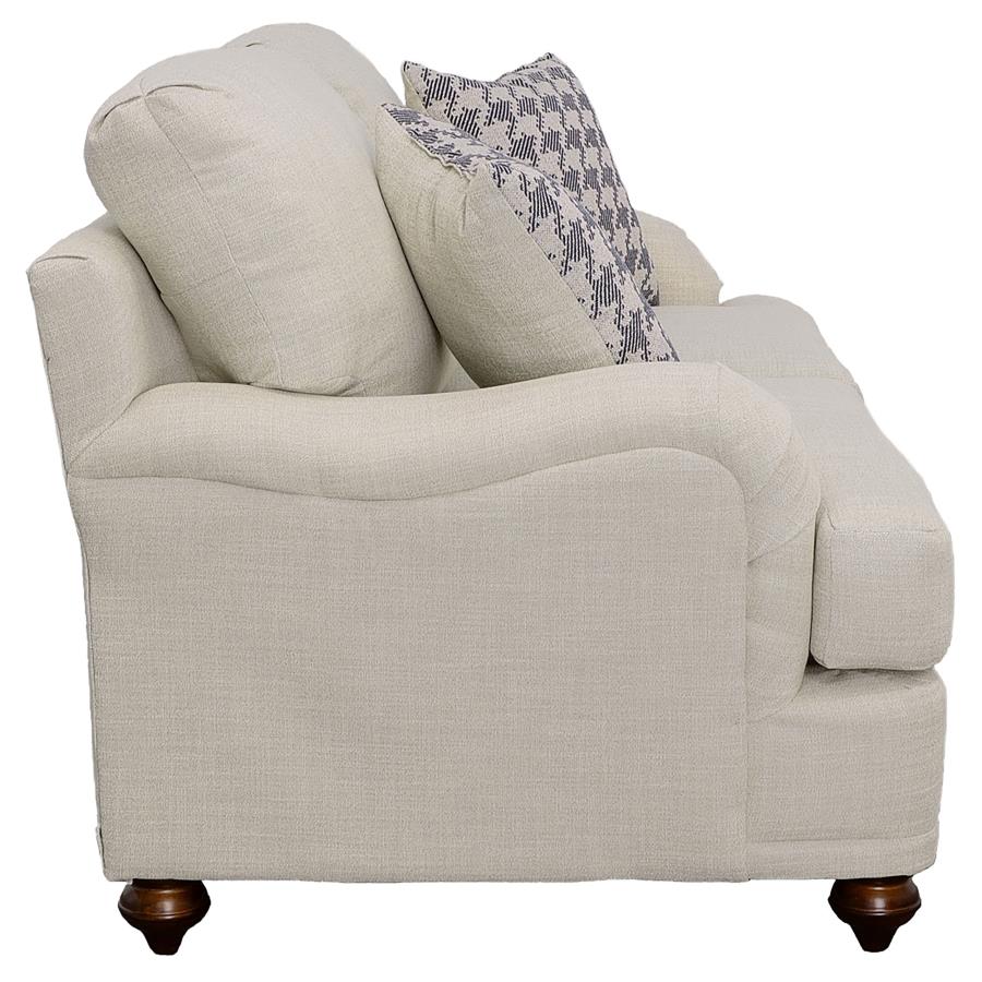 Glenn 2-piece Upholstered Sofa Set Light Grey and Blue