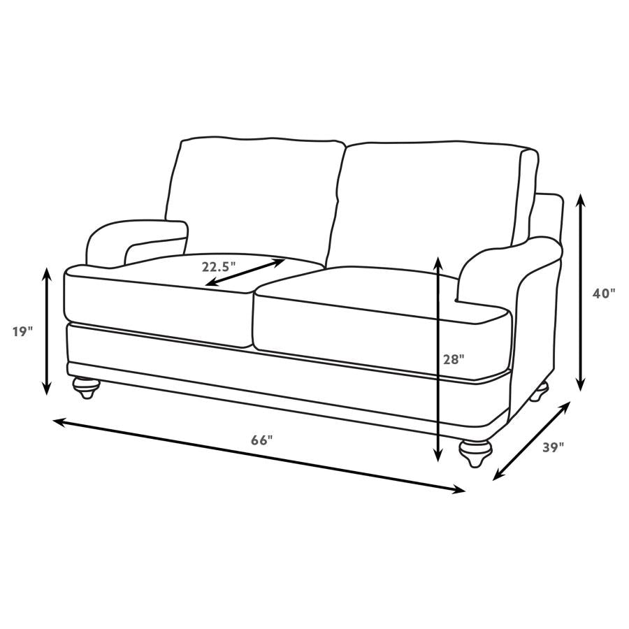 Glenn 2-piece Upholstered Sofa Set Light Grey and Grey