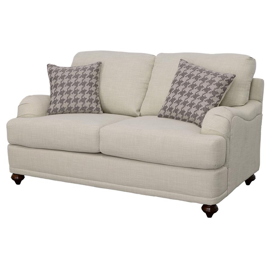 Glenn Upholstered English Arm Loveseat Light Grey and Grey