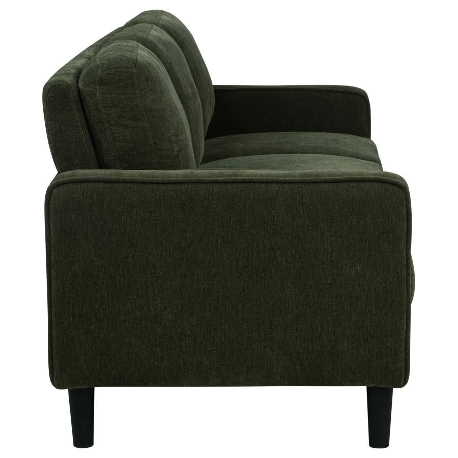 Ruth 77-inch Fabric Upholstered Track Arm Sofa Matcha Green