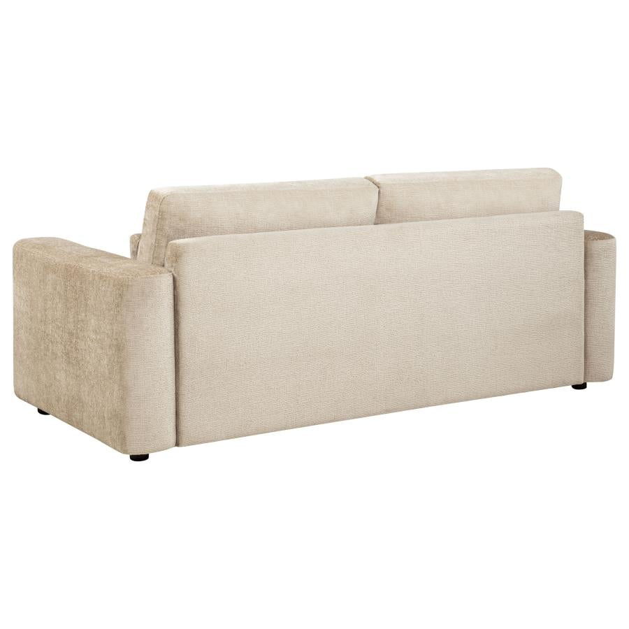 Amador 3-piece Chenille Upholstered Track Arm Sofa Set Camel