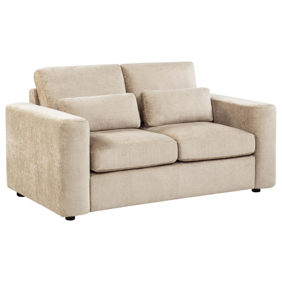 Amador 3-piece Chenille Upholstered Track Arm Sofa Set Camel