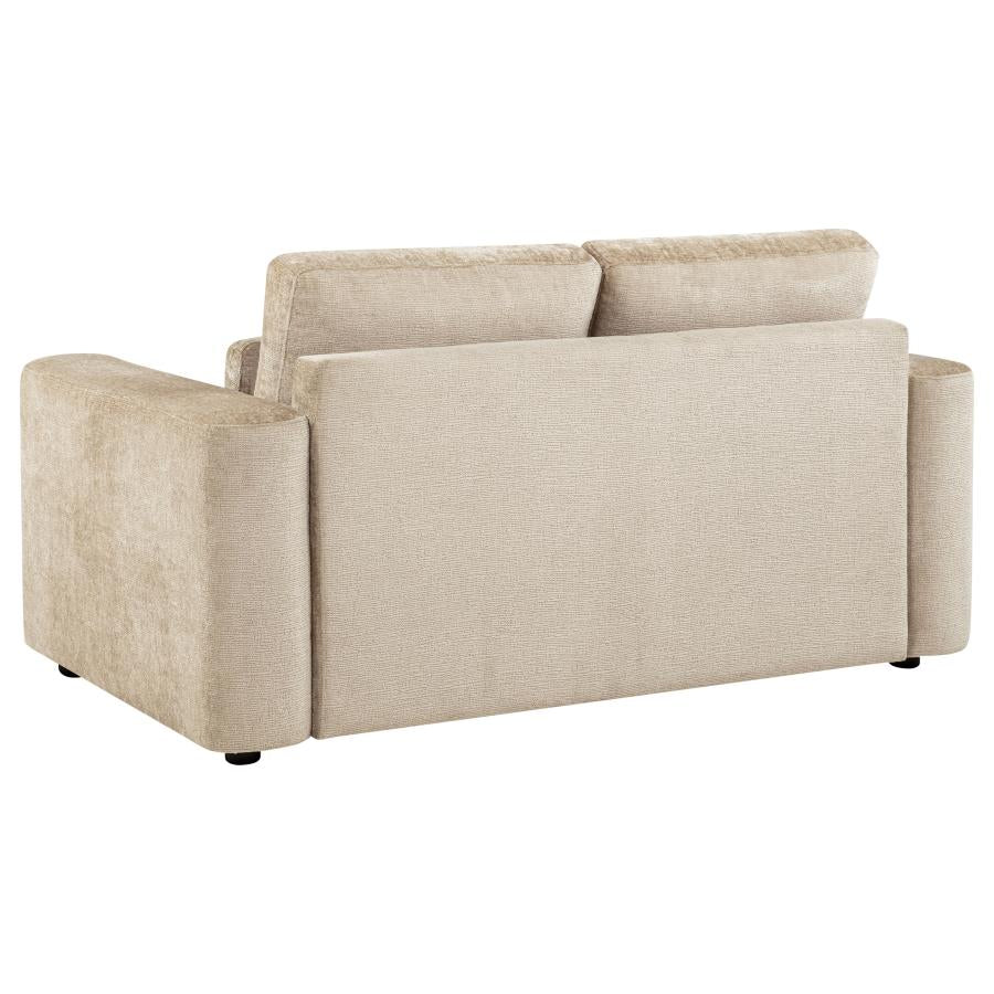 Amador 3-piece Chenille Upholstered Track Arm Sofa Set Camel