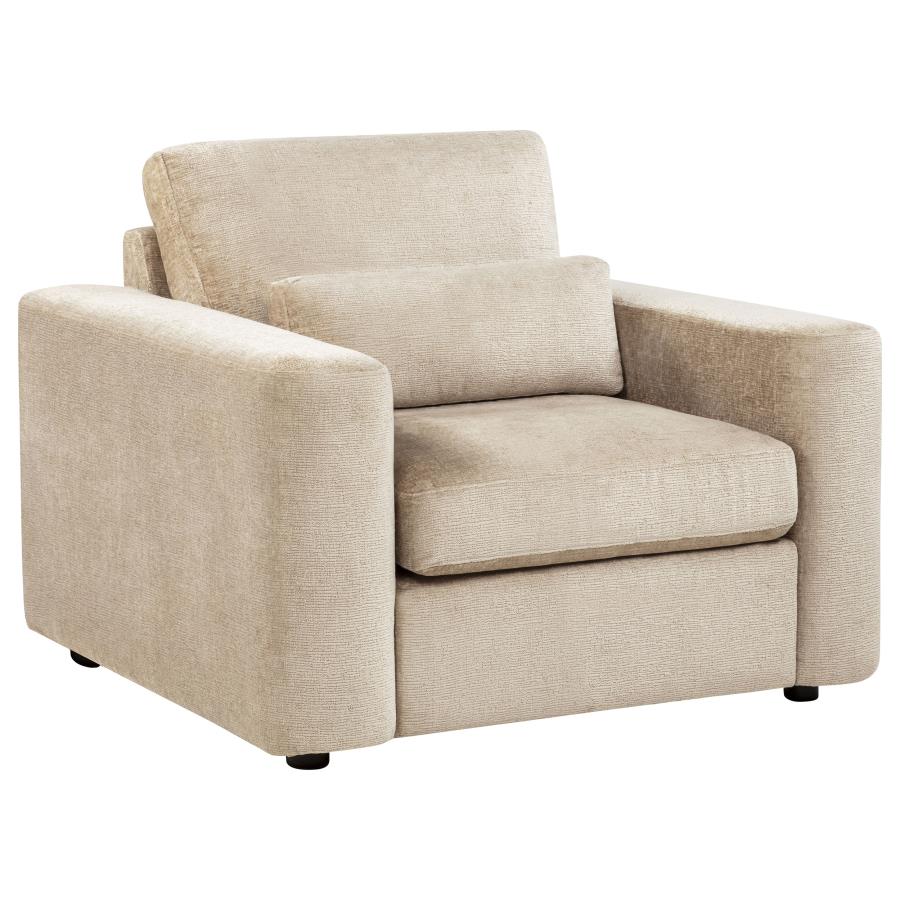 Amador 3-piece Chenille Upholstered Track Arm Sofa Set Camel
