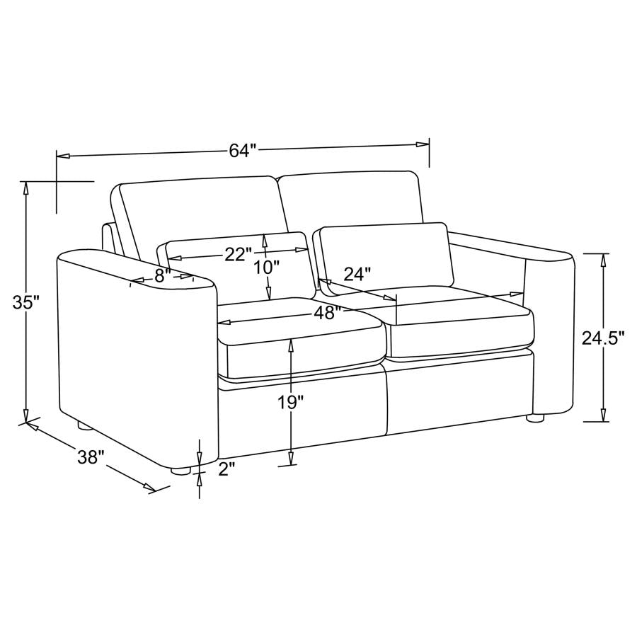 Amador 3-piece Chenille Upholstered Track Arm Sofa Set Camel