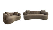 Casarin Fabric 2-Piece Channel-Back Sofa Set Brown