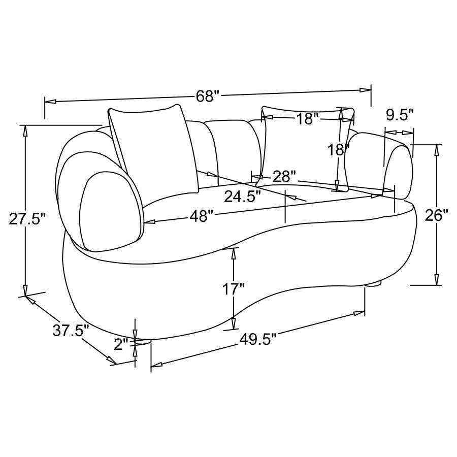 Casarin Fabric 3-Piece Channel-Back Sofa Set Brown