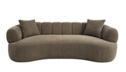 Casarin Fabric Channel-Back Sofa Brown
