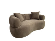 Casarin Fabric Channel-Back Loveseat Brown