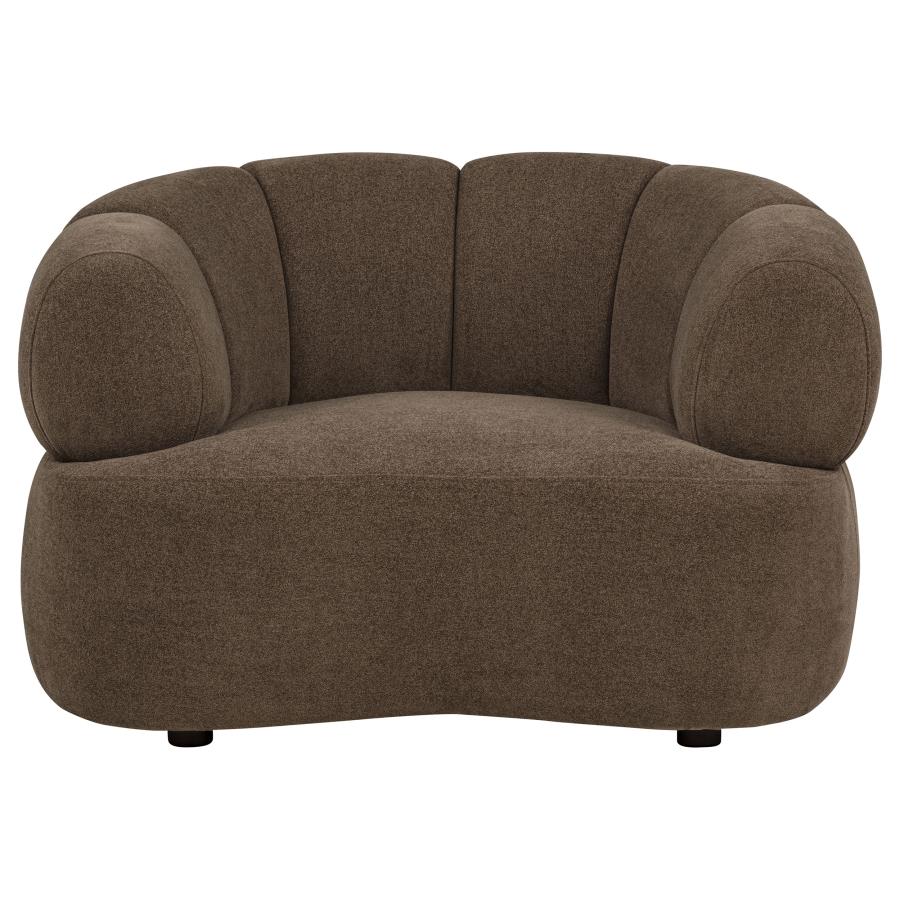 Casarin Fabric Channel-Back Accent Chair Brown