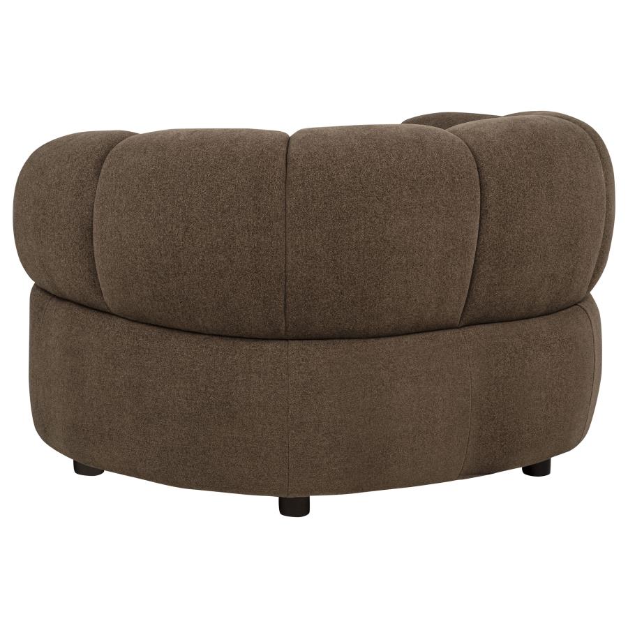 Casarin Fabric Channel-Back Accent Chair Brown
