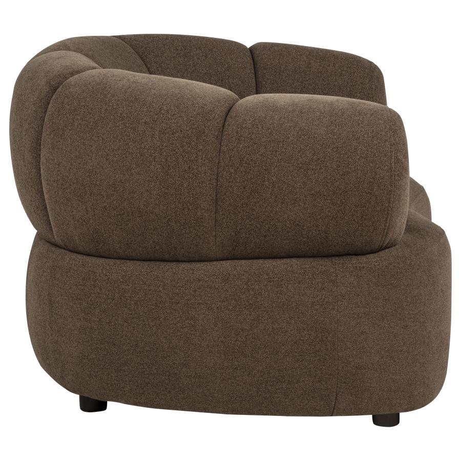Casarin Fabric Channel-Back Accent Chair Brown