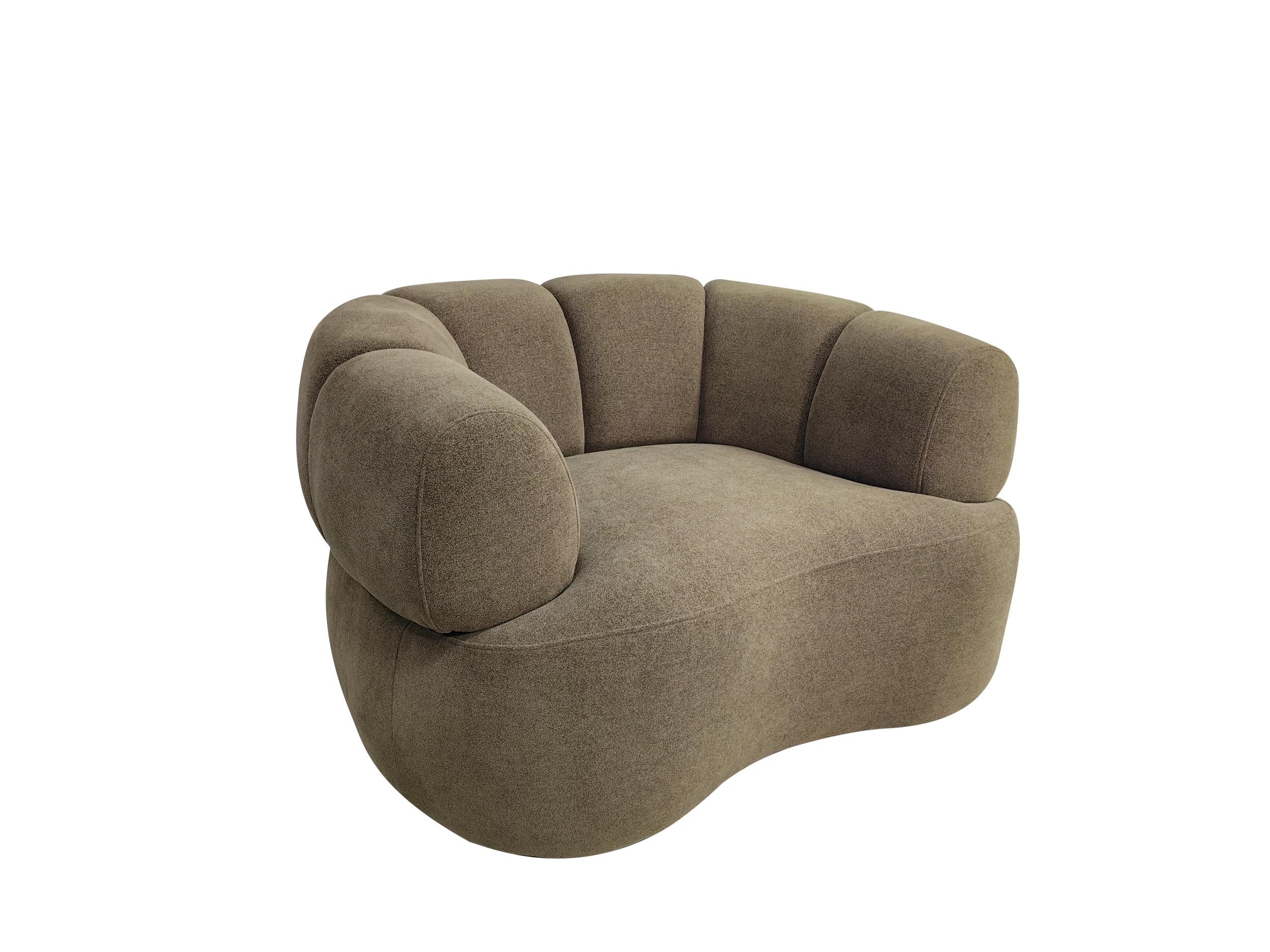 Casarin Fabric Channel-Back Accent Chair Brown