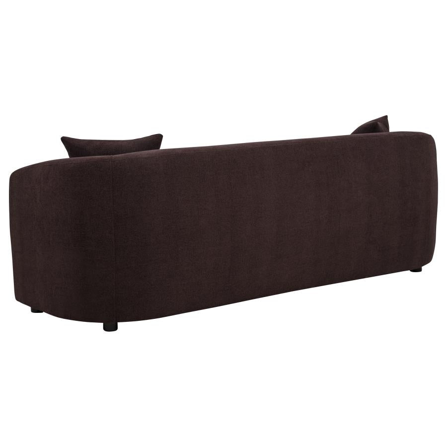 Delroy 2-Piece Stationary Sofa Set Aubergine Polyester Upholstery