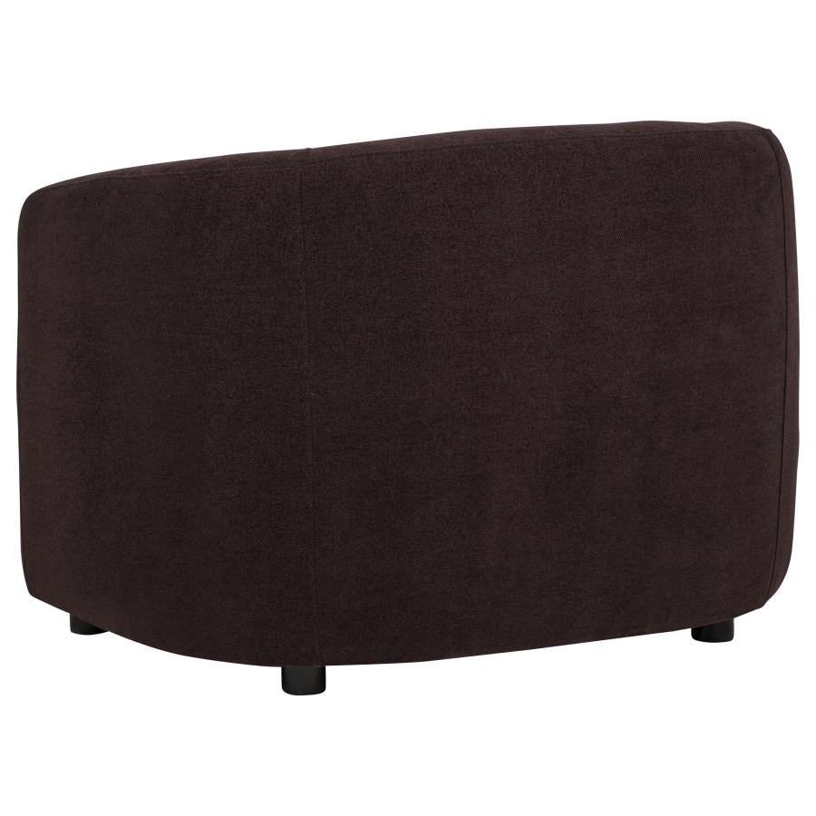 Delroy 3-Piece Stationary Sofa Set Aubergine Polyester Upholstery