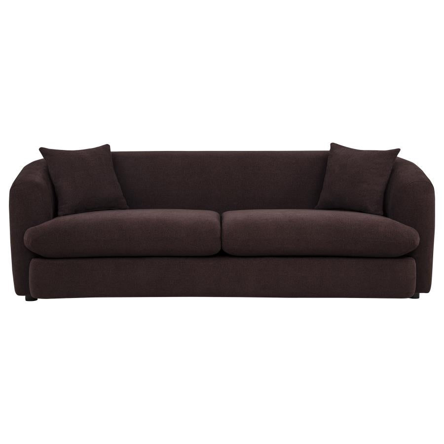 Delroy 3-Seat Stationary Sofa Aubergine Polyester Upholstery