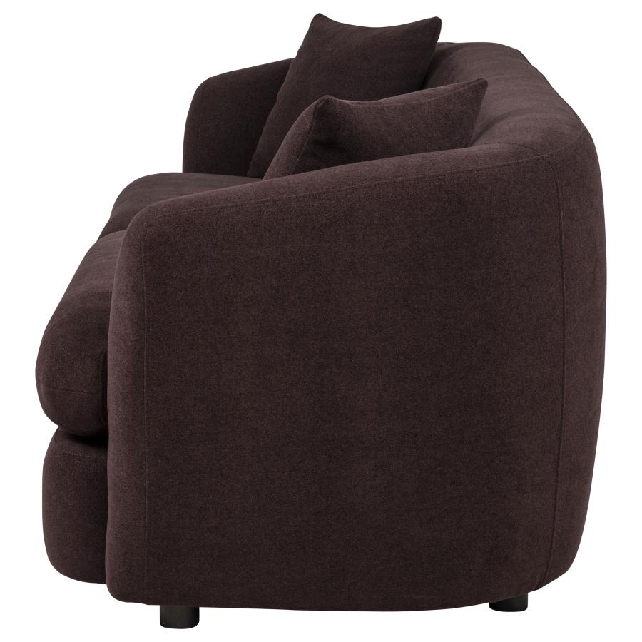Delroy 3-Seat Stationary Sofa Aubergine Polyester Upholstery