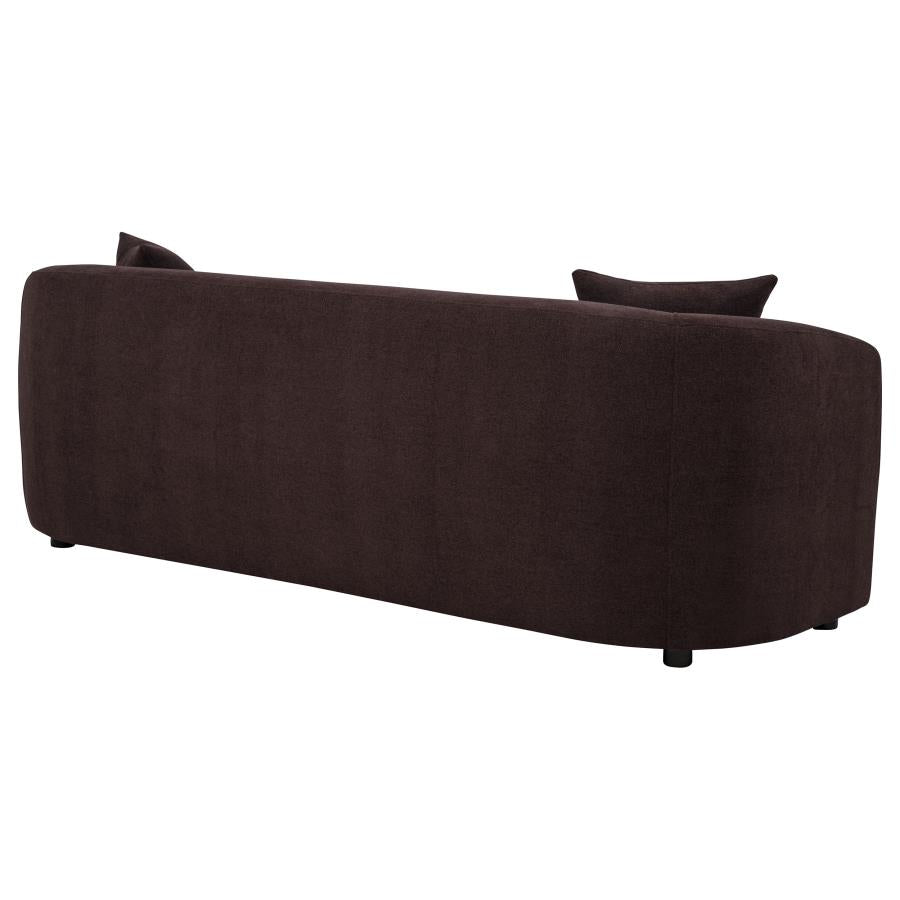 Delroy 3-Seat Stationary Sofa Aubergine Polyester Upholstery