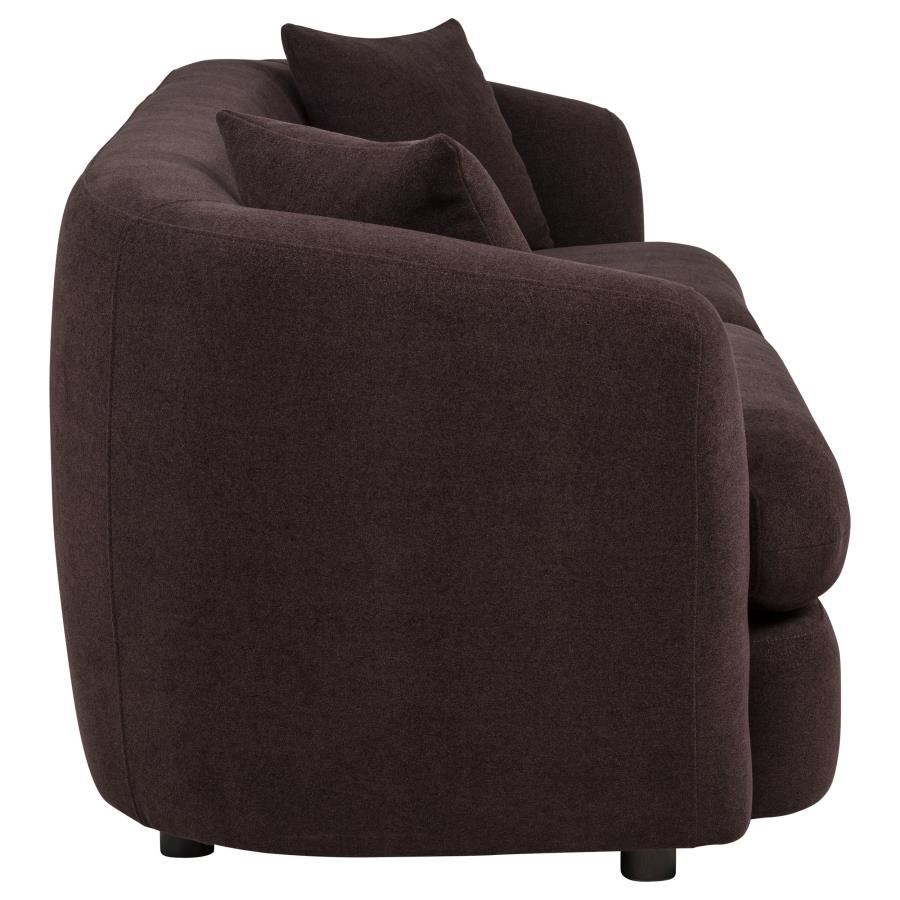 Delroy 3-Seat Stationary Sofa Aubergine Polyester Upholstery