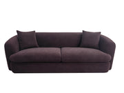 Delroy 3-Seat Stationary Sofa Aubergine Polyester Upholstery