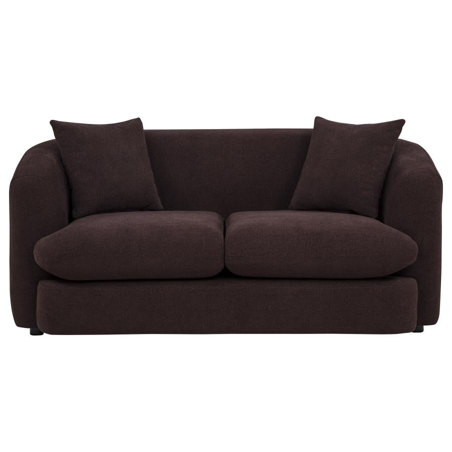 Delroy 2-Seat Stationary Loveseat Aubergine Polyester Upholstery