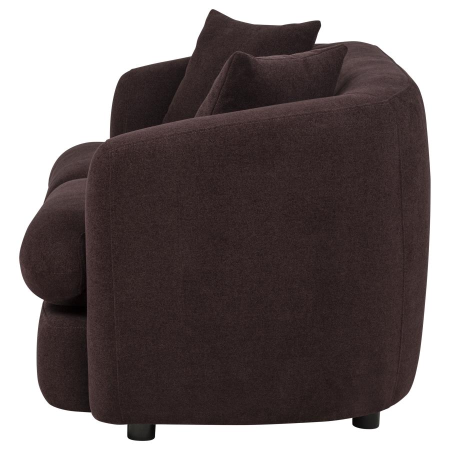 Delroy 2-Seat Stationary Loveseat Aubergine Polyester Upholstery