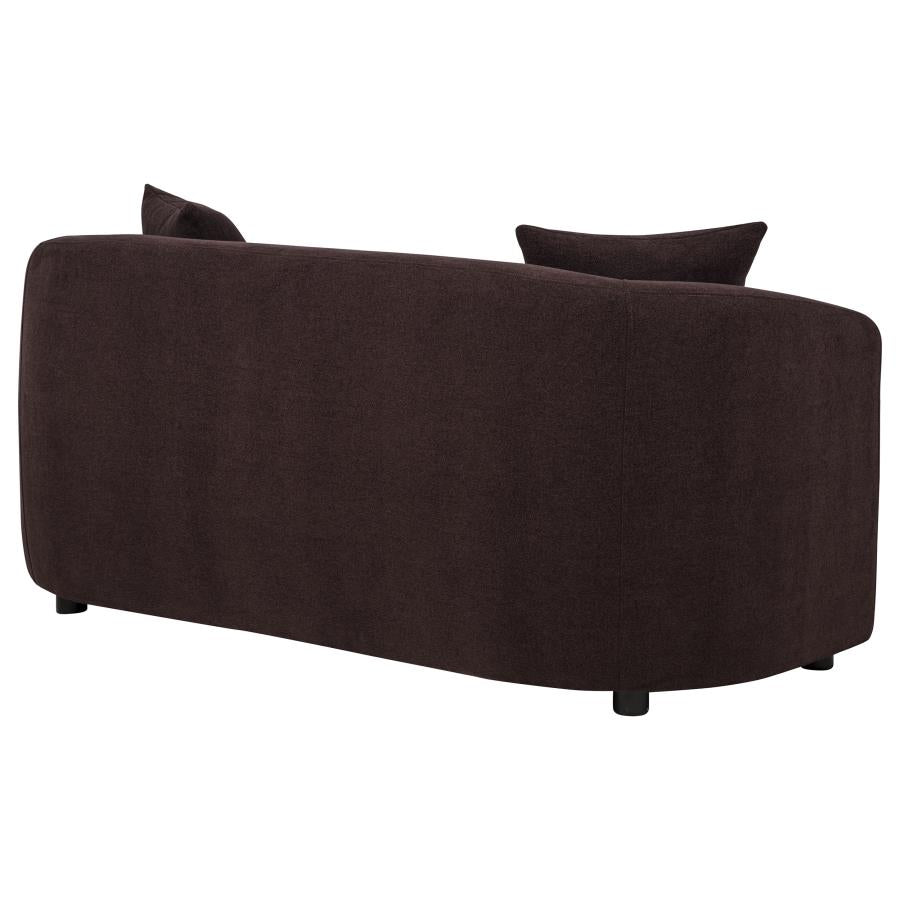 Delroy 2-Seat Stationary Loveseat Aubergine Polyester Upholstery