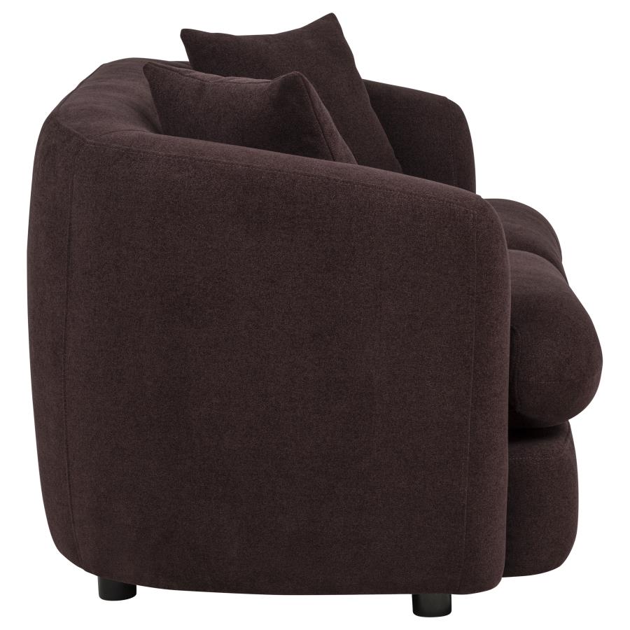 Delroy 2-Seat Stationary Loveseat Aubergine Polyester Upholstery