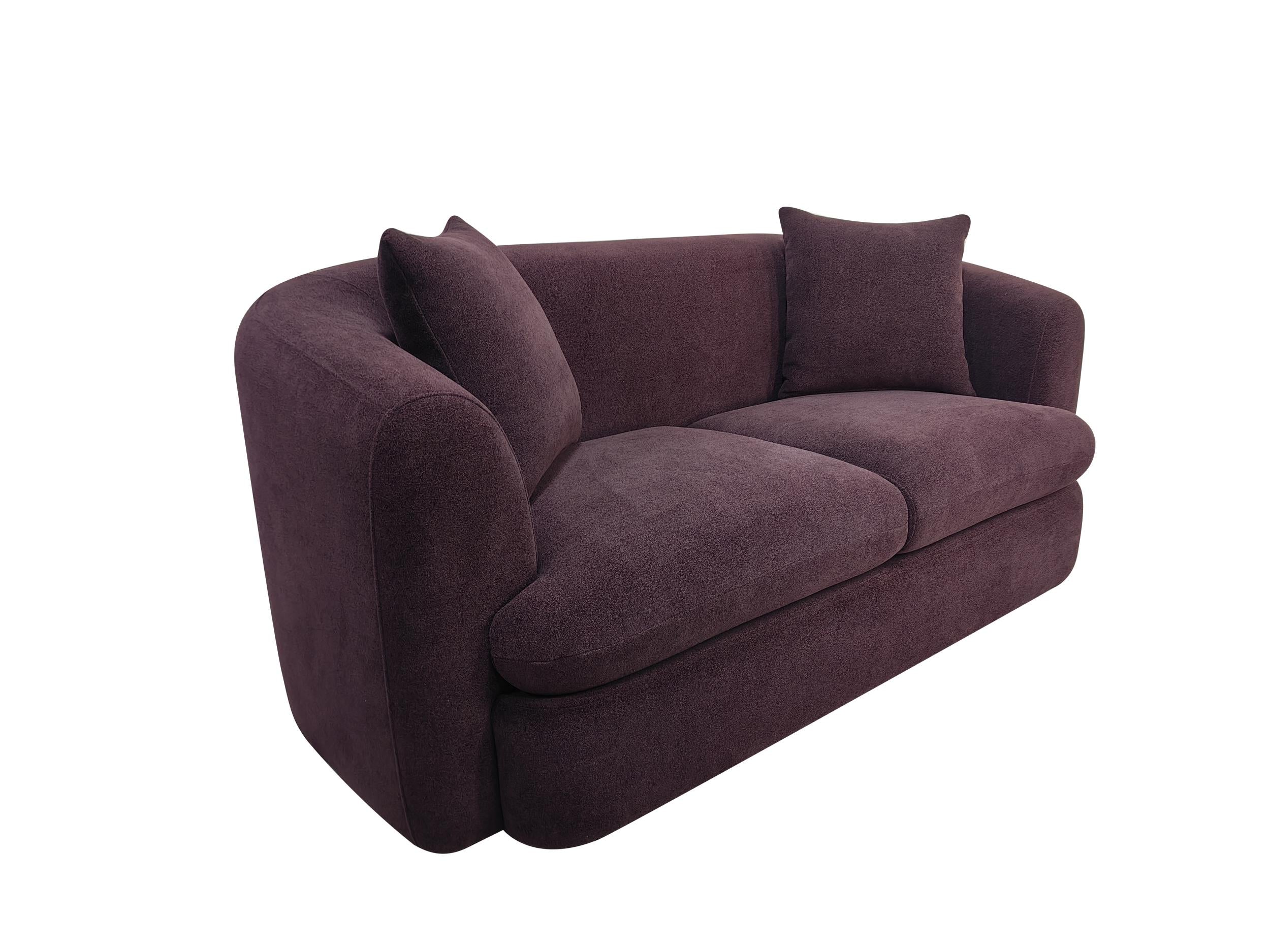 Delroy 2-Seat Stationary Loveseat Aubergine Polyester Upholstery