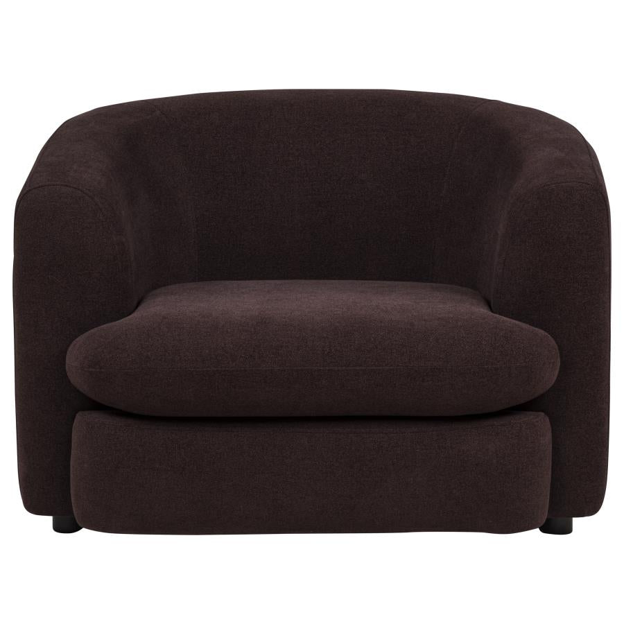 Delroy Stationary Accent Chair Aubergine Polyester Upholstery
