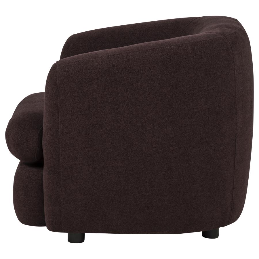 Delroy Stationary Accent Chair Aubergine Polyester Upholstery